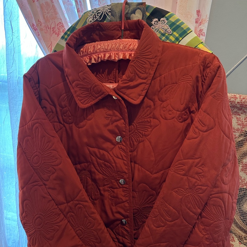 Women's Quilted Cottagecore Style Jacket in Rust
